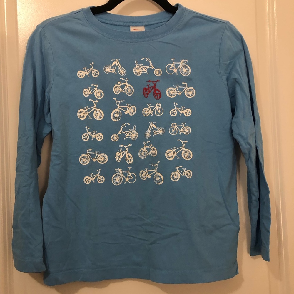 Hanna Anderson Blue Bike shirt size 140